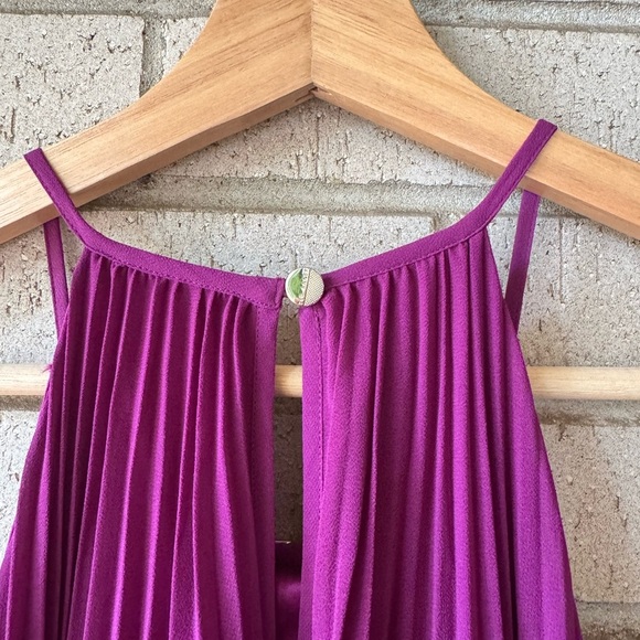 Ted Baker Emelay Magenta Pleated Dress – Size 6, Cocktail Party Halter Style - Picture 4 of 7
